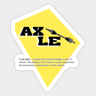 Car axle definition Sticker